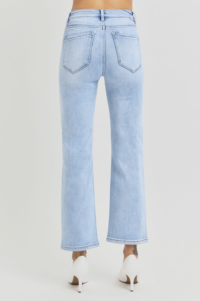 TC High Rise Crop Slim Straight Jeans