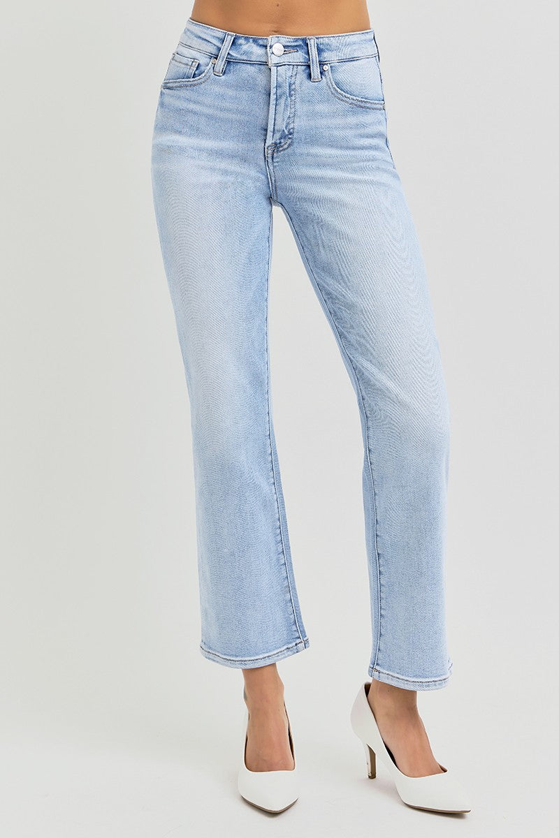 TC High Rise Crop Slim Straight Jeans