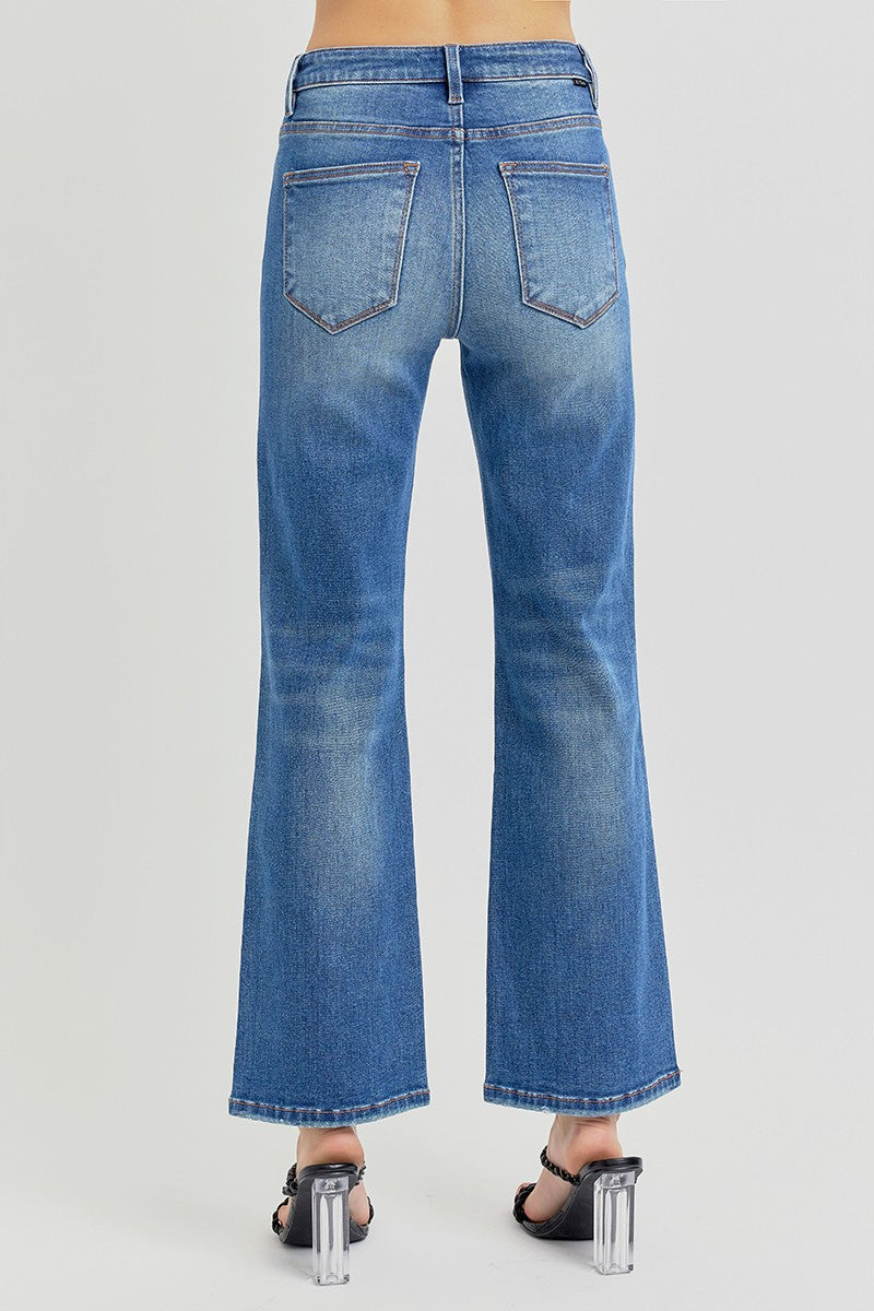 High Rise Ankle Straight Jeans