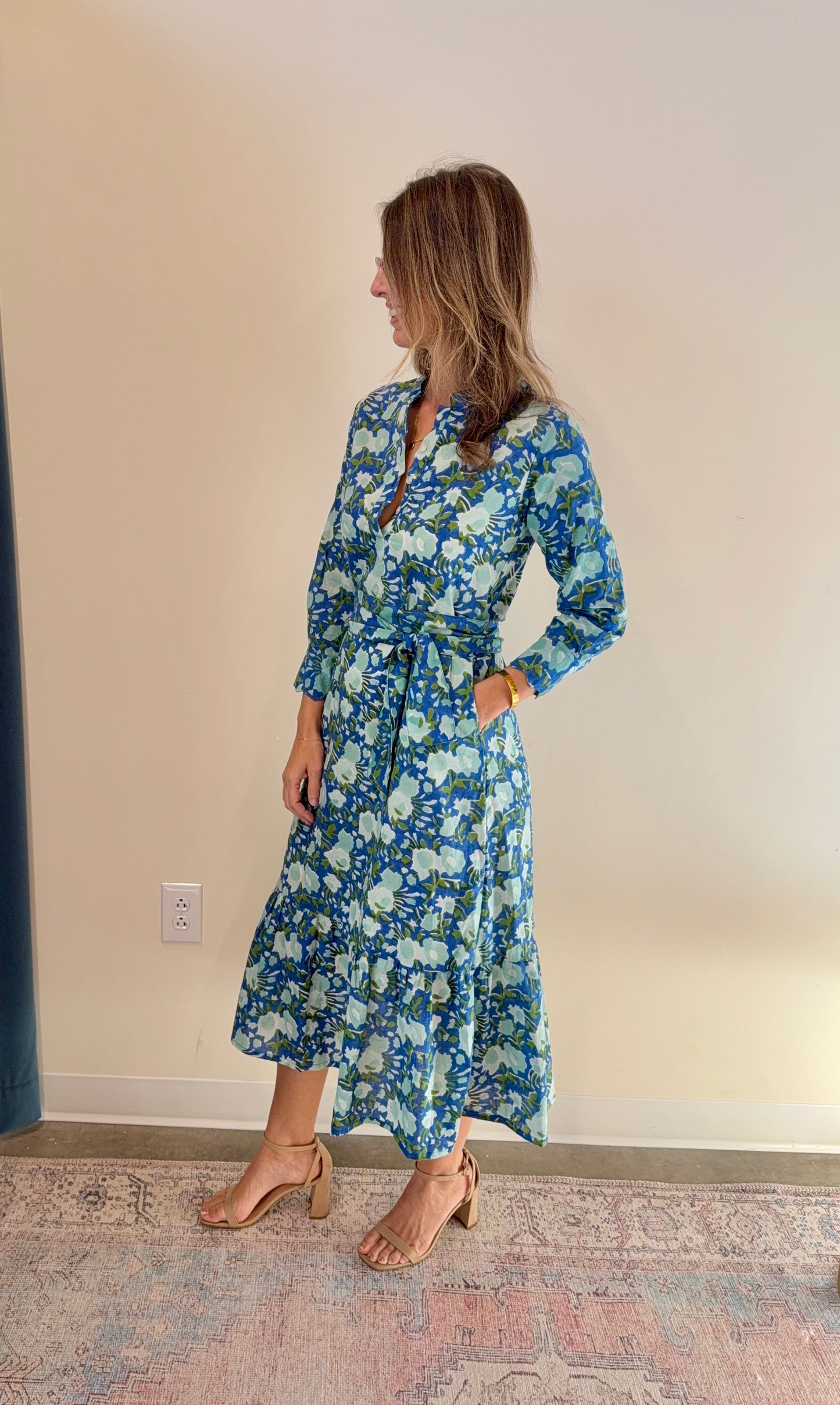 The Frances Dress- Watercolor Blue