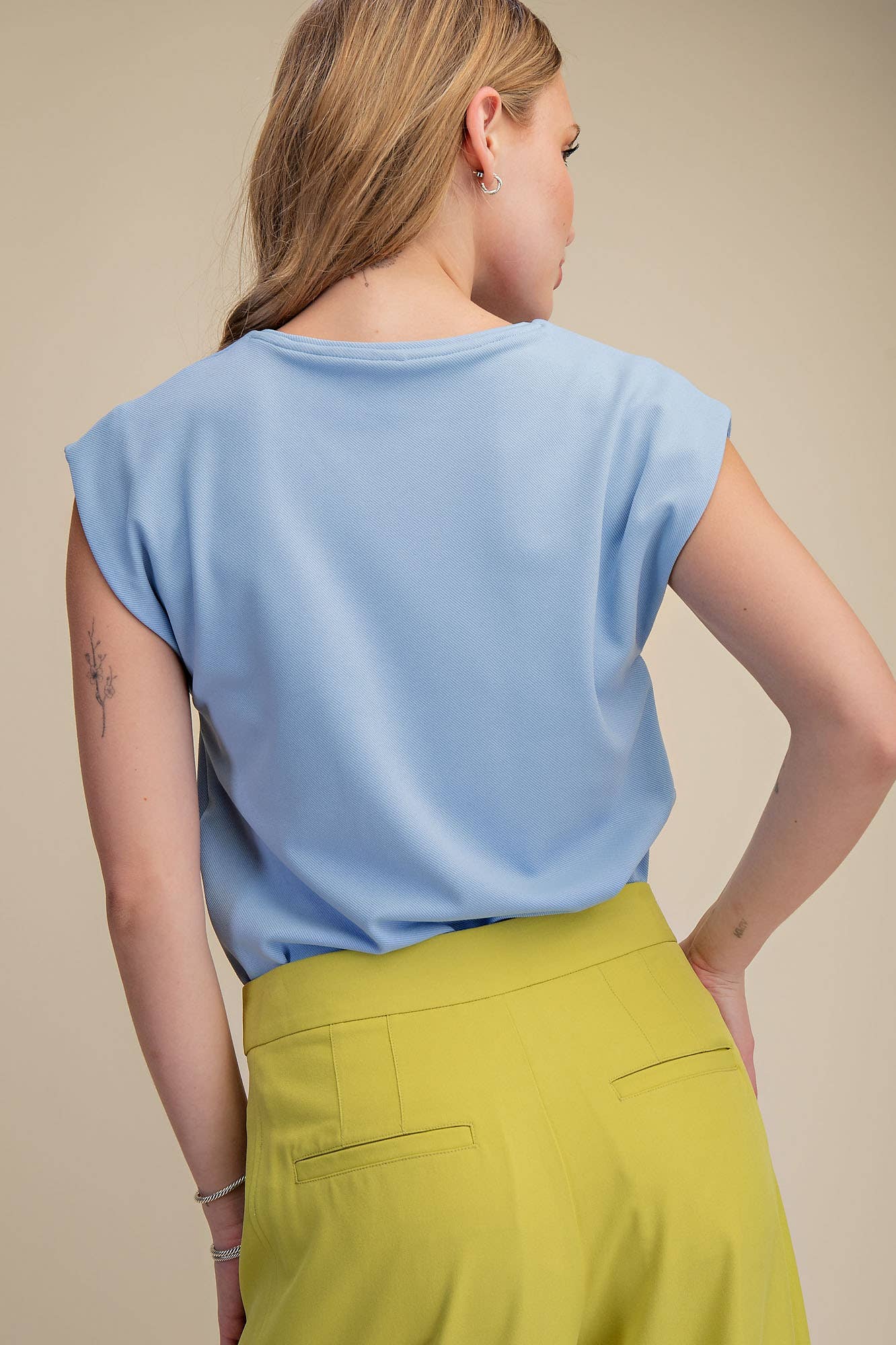 Round Neck Drop-Shoulder Top