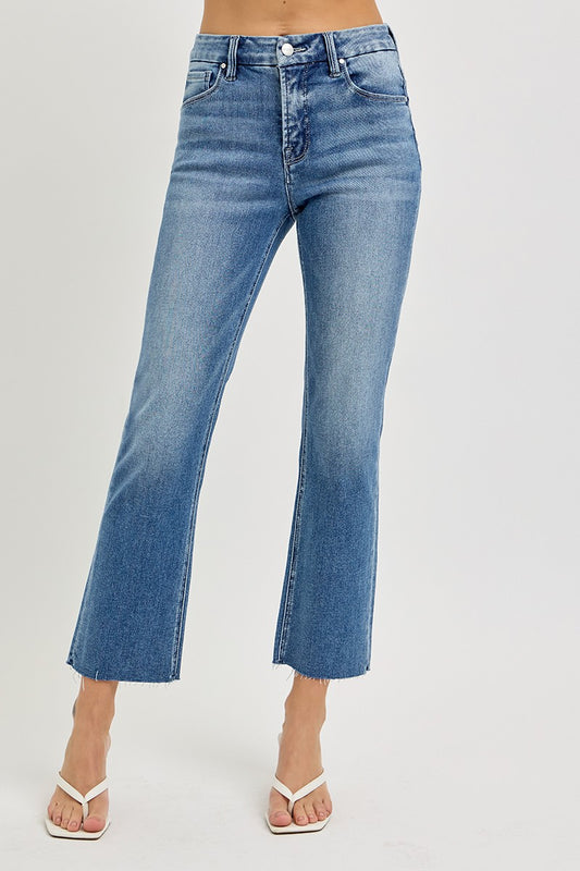 TC High Rise Crop Slim Straight Jeans
