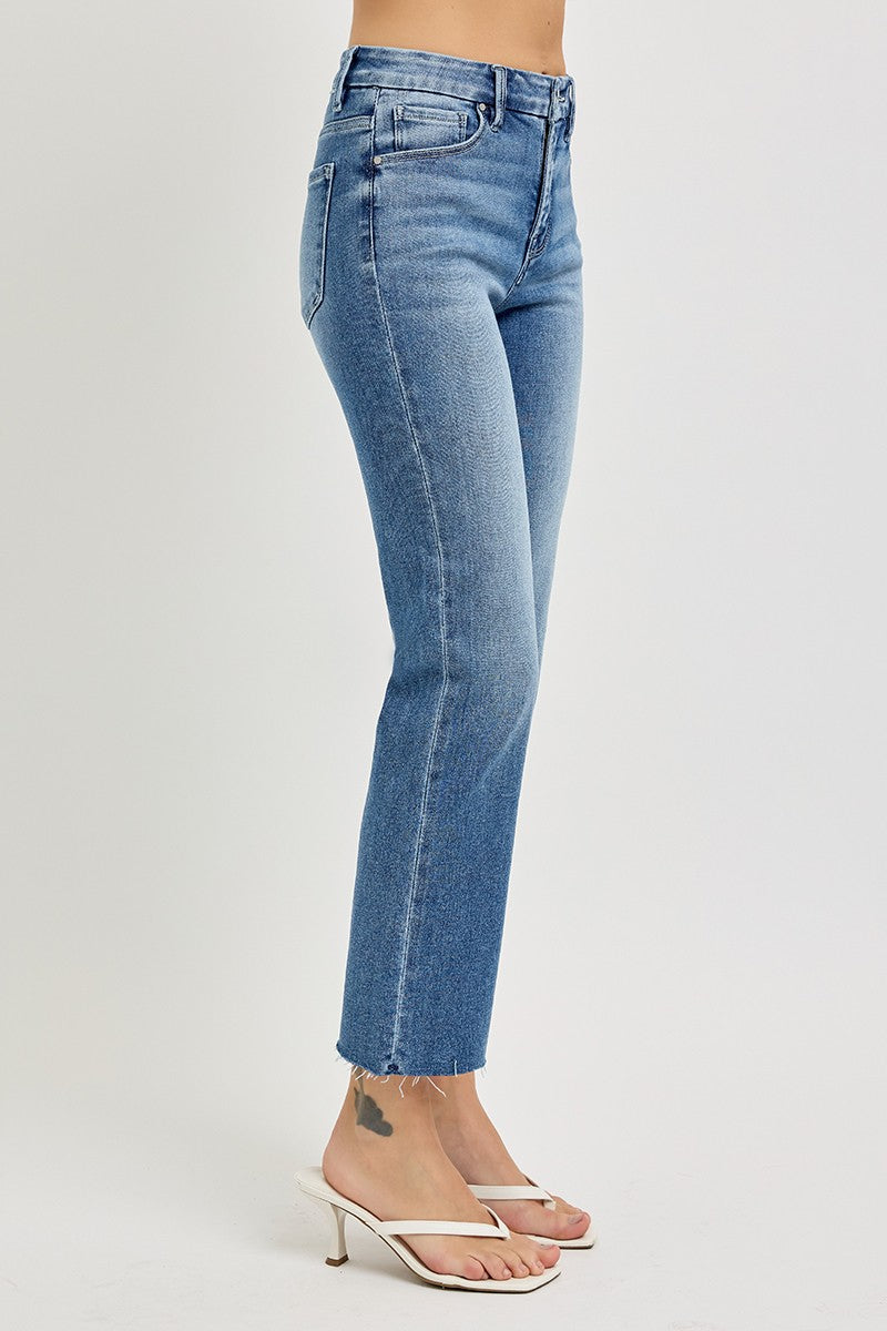 TC High Rise Crop Slim Straight Jeans