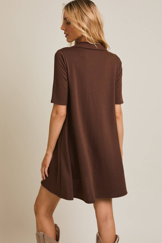 Half Sleeve Polo Mini Dress