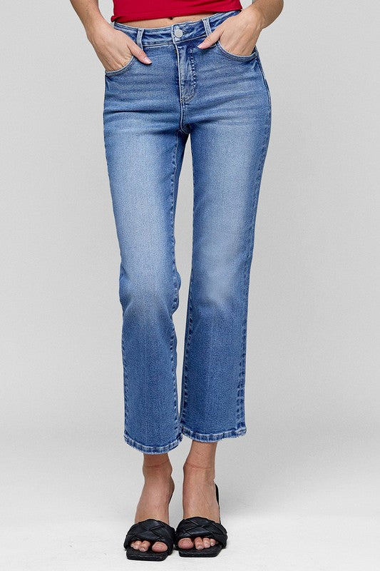 TC High Rise Crop Straight Jeans