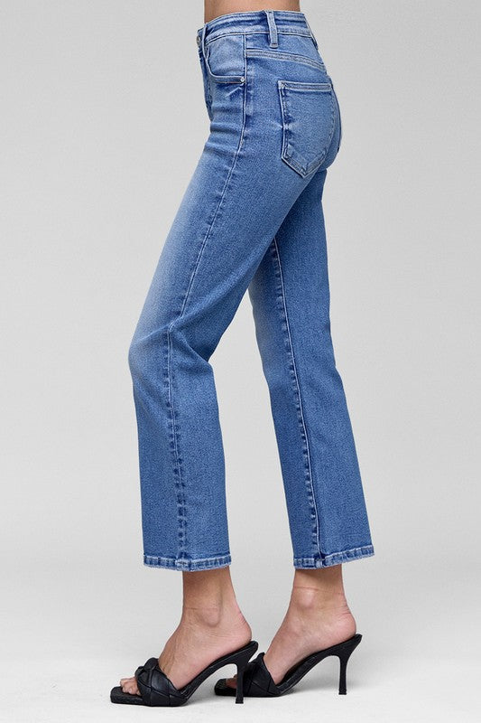 TC High Rise Crop Straight Jeans