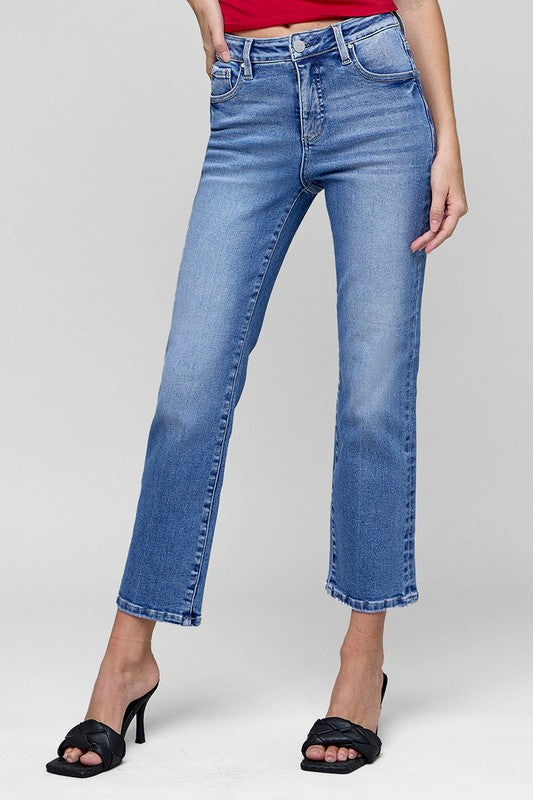 TC High Rise Crop Straight Jeans