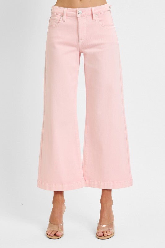 Mid Rise TC Crop Wide Leg Jeans