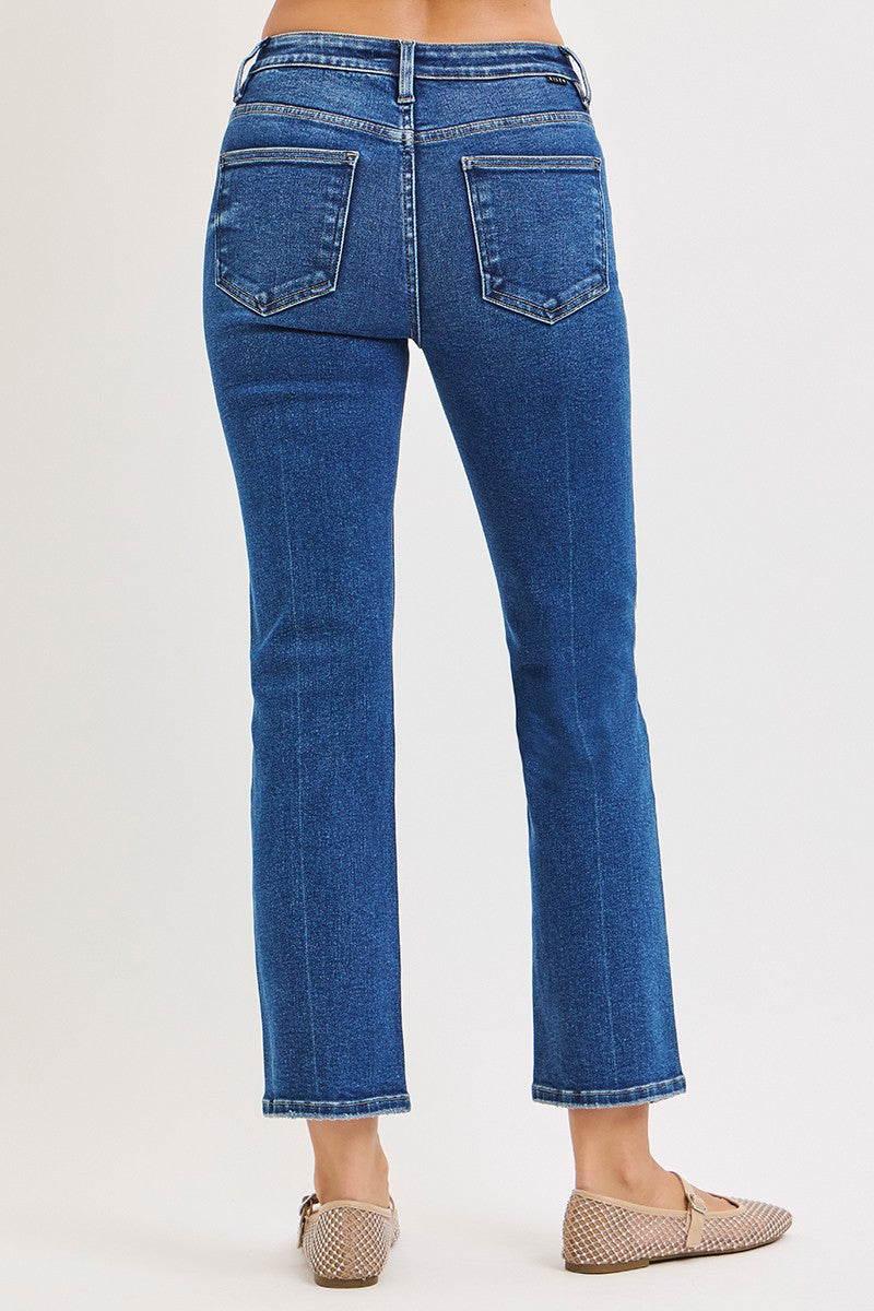 TC High Rise Crop Slim Straight Jeans