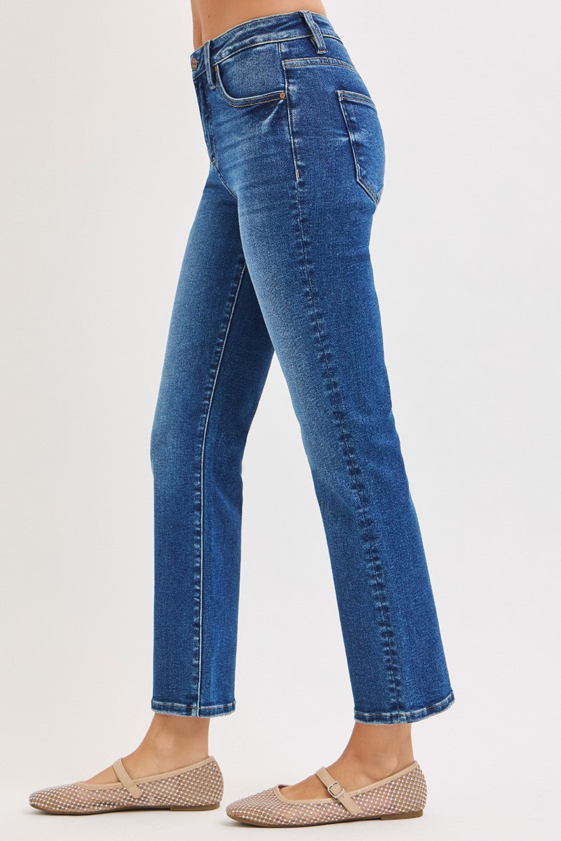 TC High Rise Crop Slim Straight Jeans