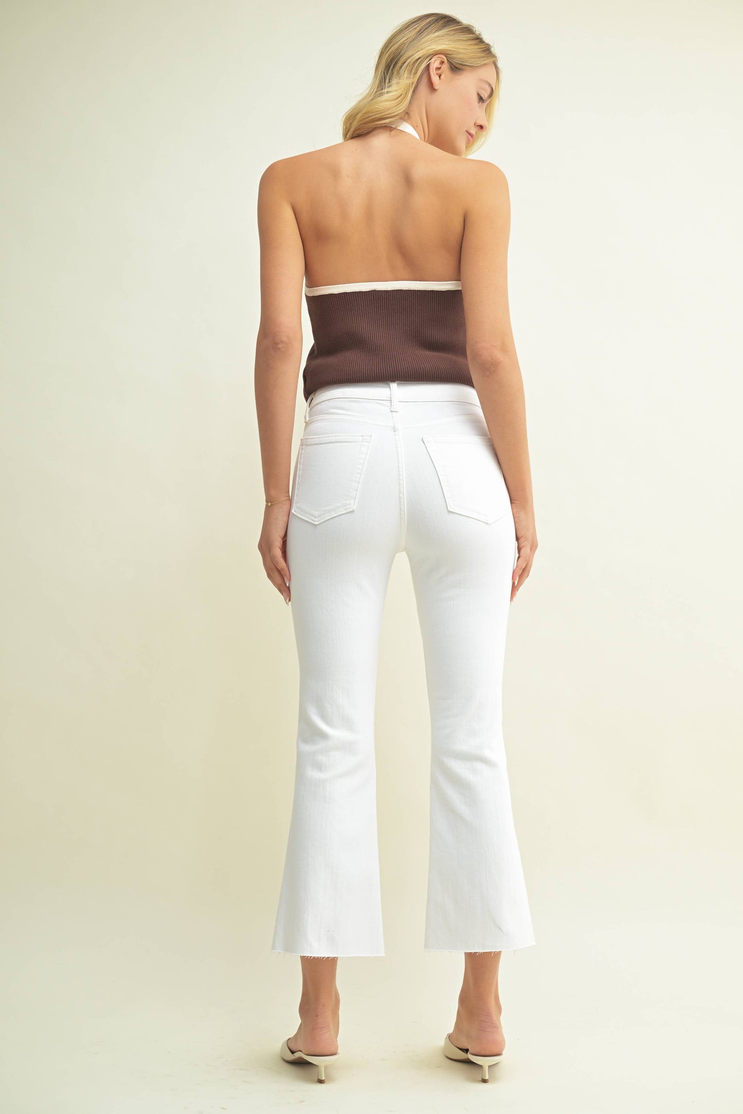 Cropped Kick Flare Jeans