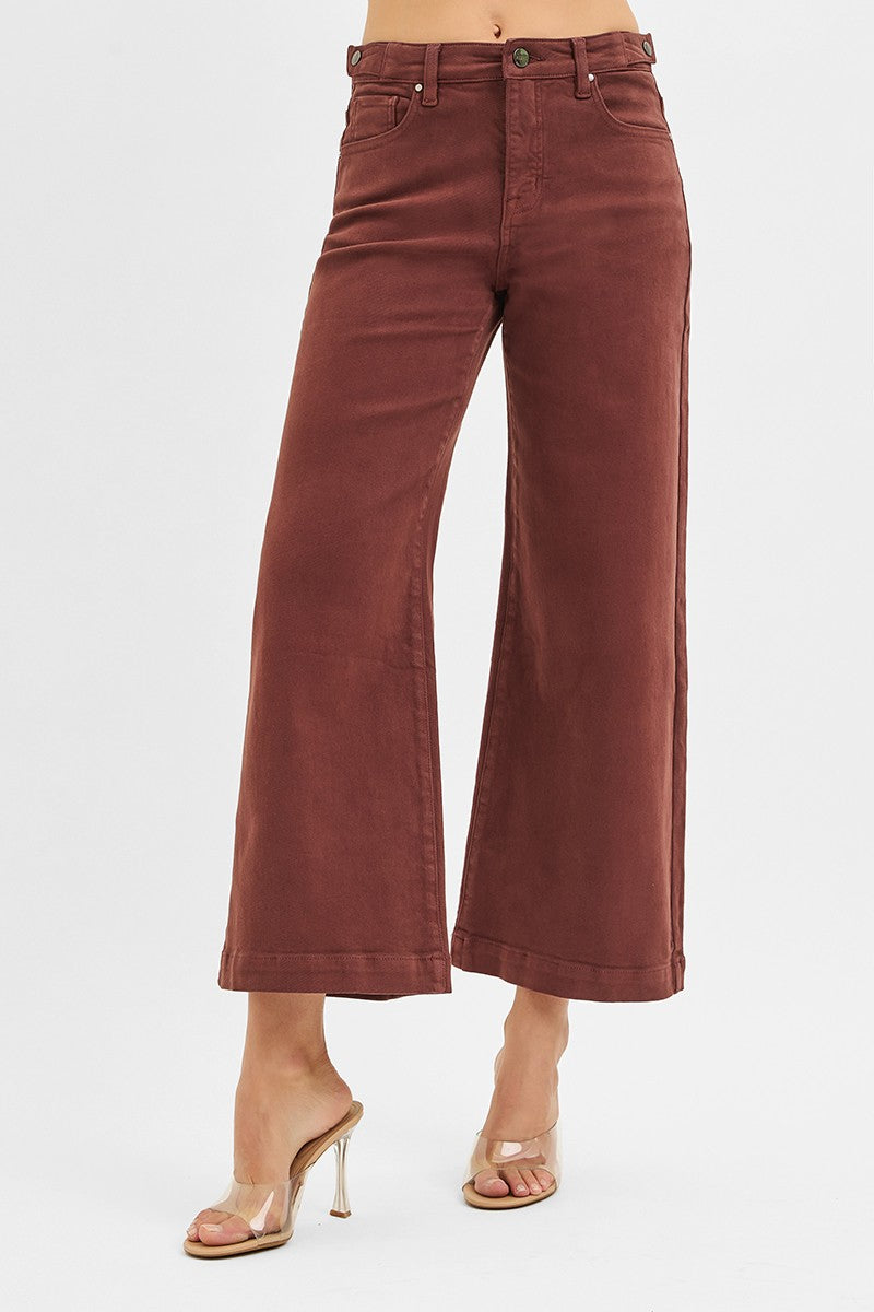 TC Adjustable Waist Crop Wide Leg Jeans