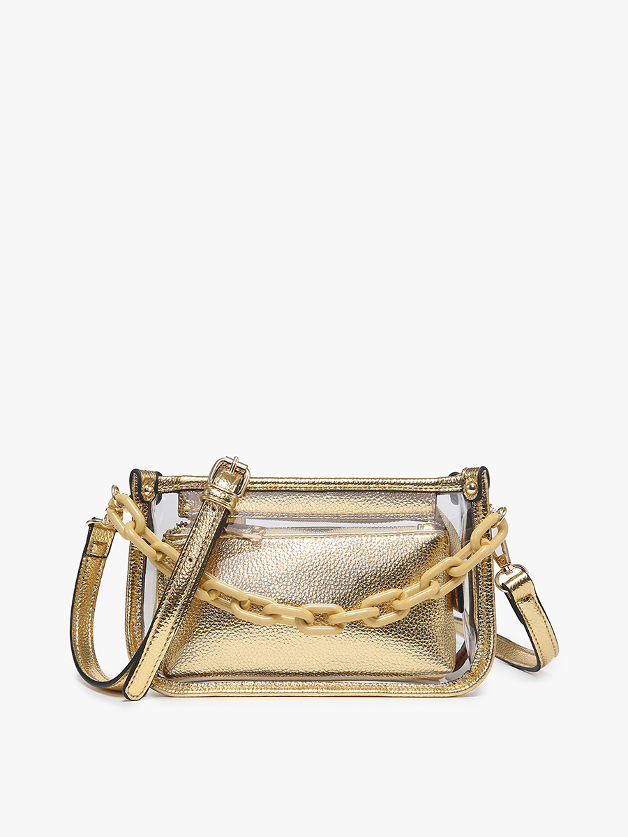 Jessica Clear Crossbody with Chain