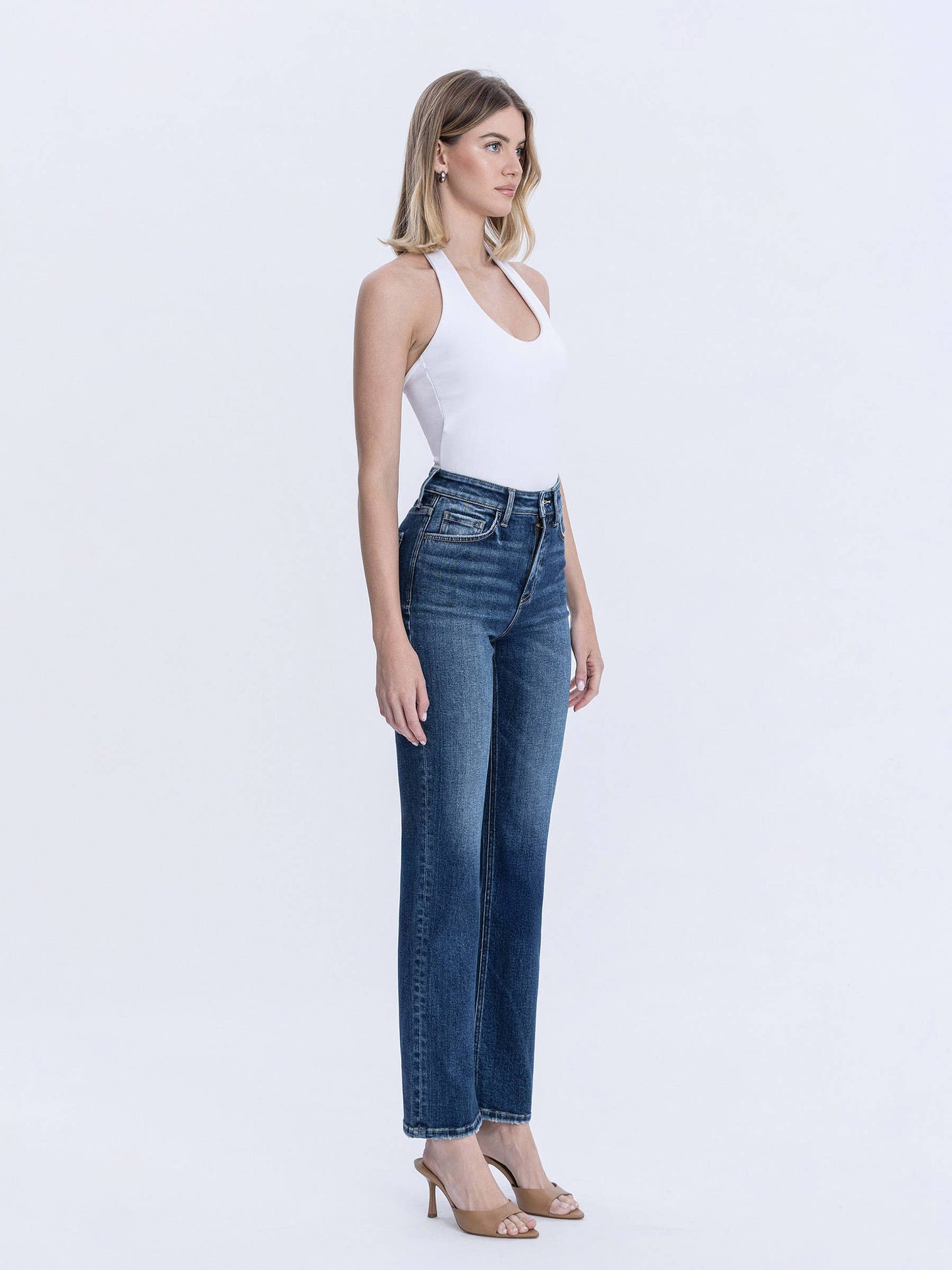High Rise Straight Jeans