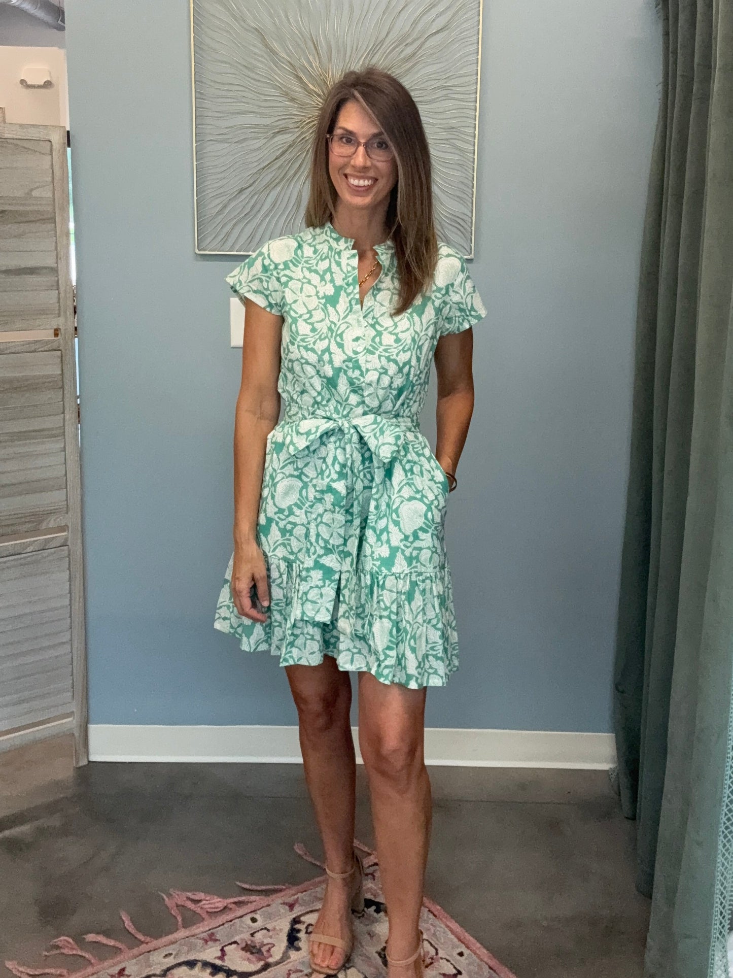 The Juna Mini Dress- Jade Floral