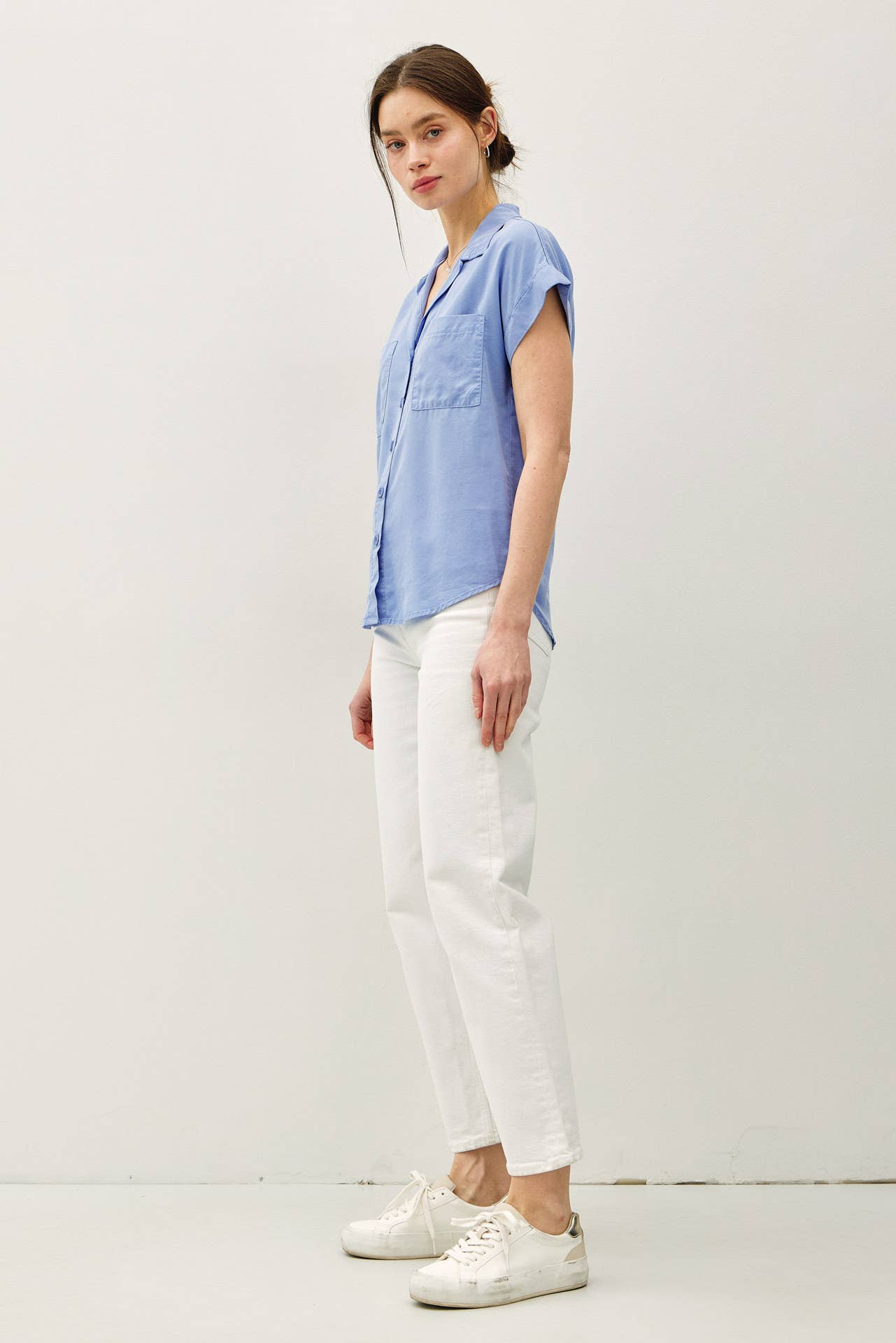 Dolman Short Sleeve Pocket Top