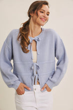 Load image into Gallery viewer, Brushed Fabric Three Bow Cardigan Sweater

