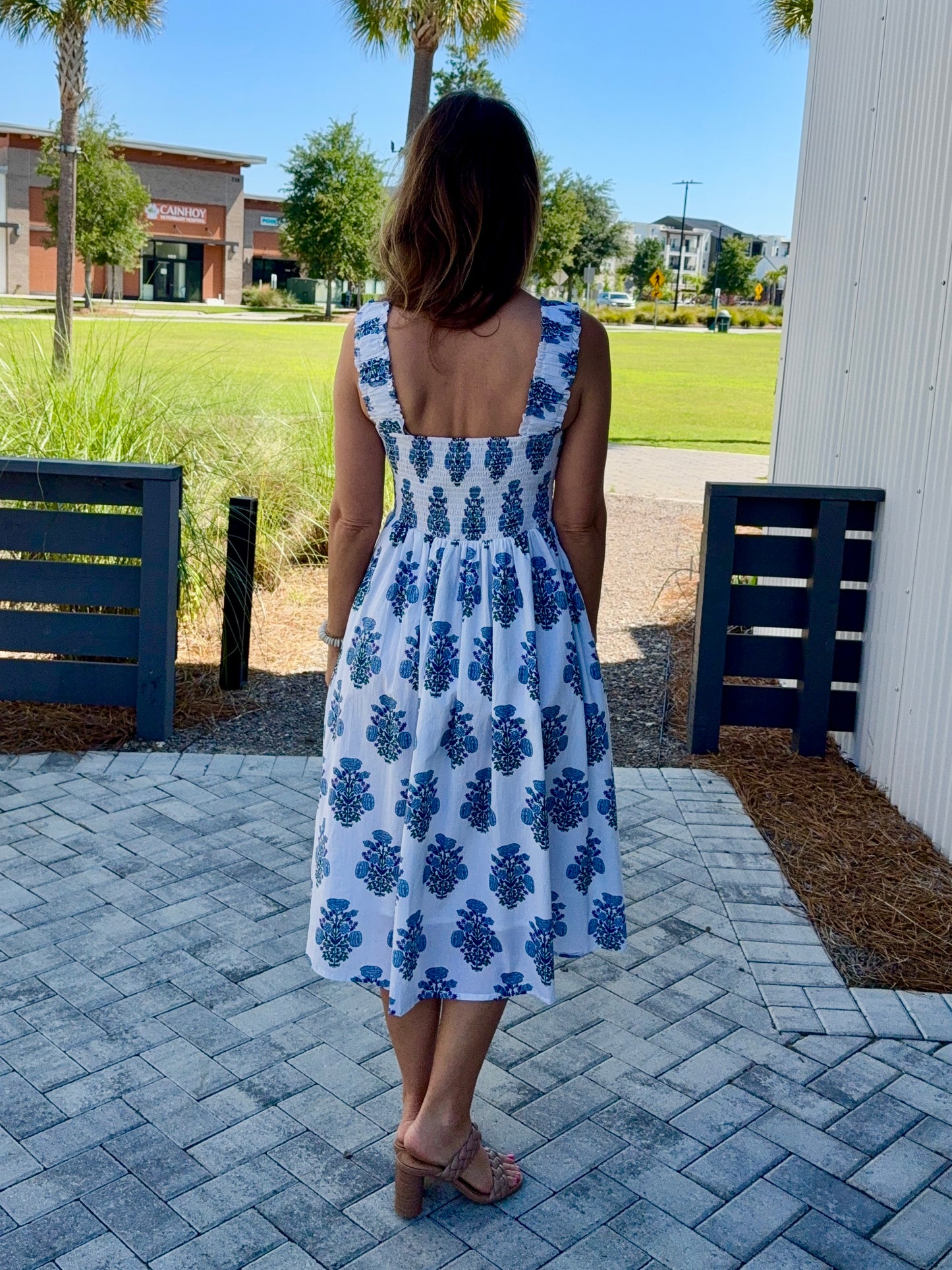 The Clara Dress- Indigo Bloom