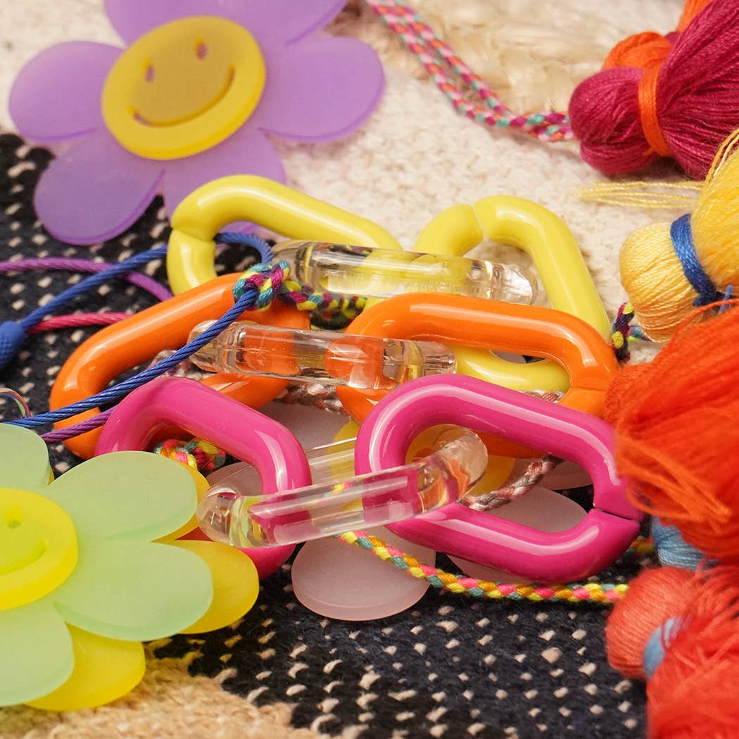 Happy Face Flower Chunky Chain Keyring Bag Charm