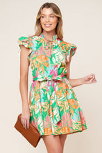 Load image into Gallery viewer, Ruffled Tie Waist Mini Dress
