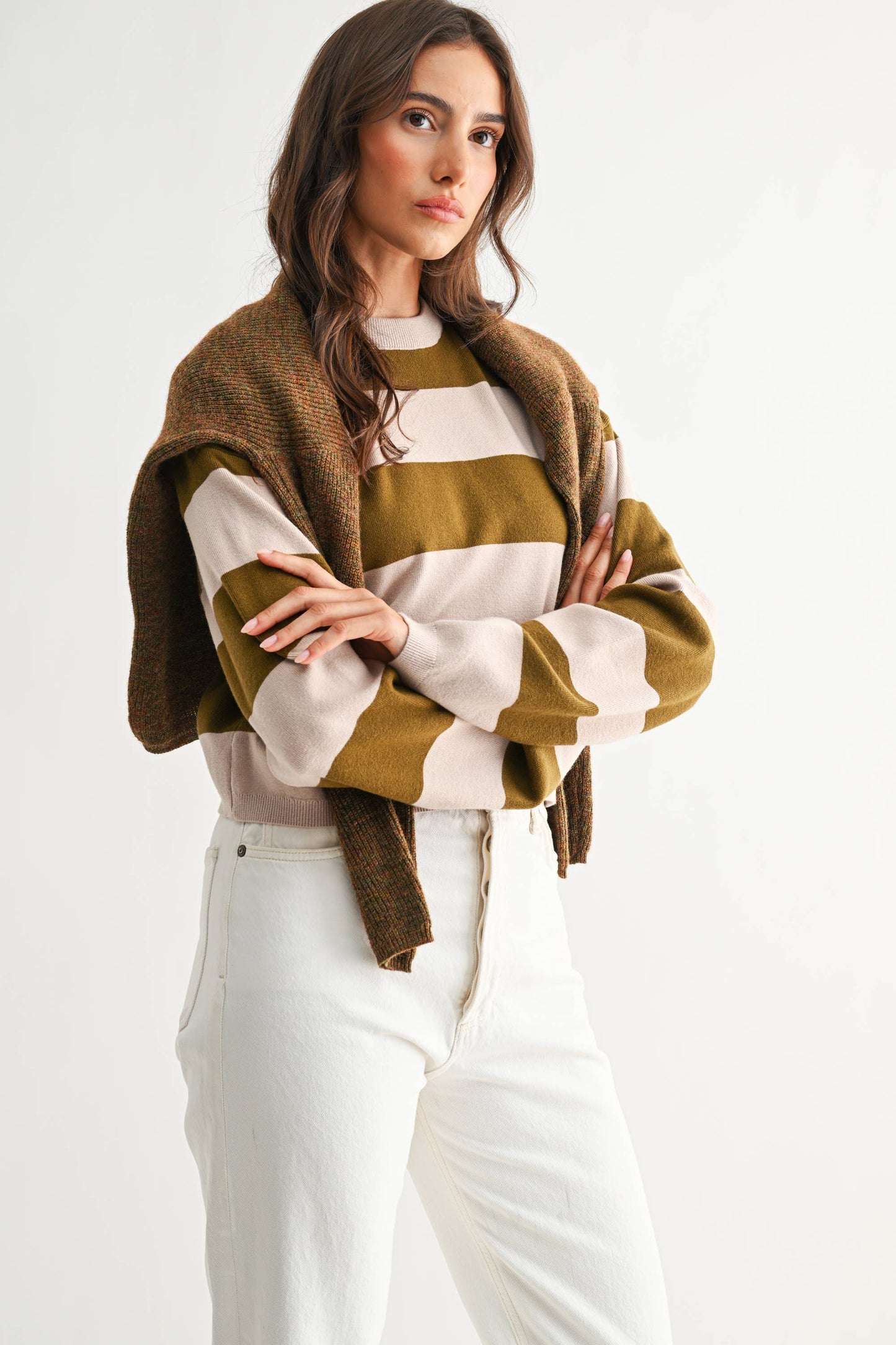 Bold Striped Round Neck Sweater