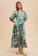 Load image into Gallery viewer, Satin Bubble Sleeve Button Down Maxi Dress
