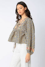 Load image into Gallery viewer, Double Tie Front Peasant Top
