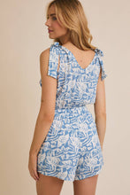 Load image into Gallery viewer, Tie Shoulder Drawstring Waist Romper
