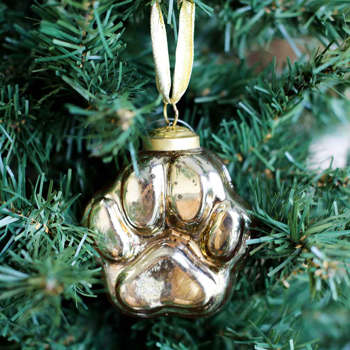 Paw Print Glass Ornament