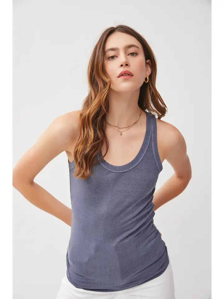 Classic Ribbed Scoop Neck Tank Top