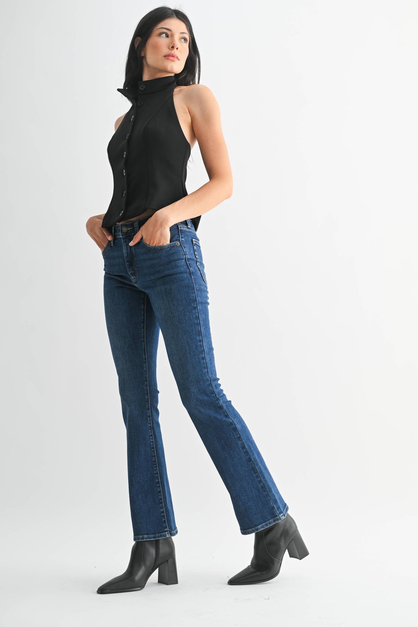 Mid Rise Bootcut Denim Jeans