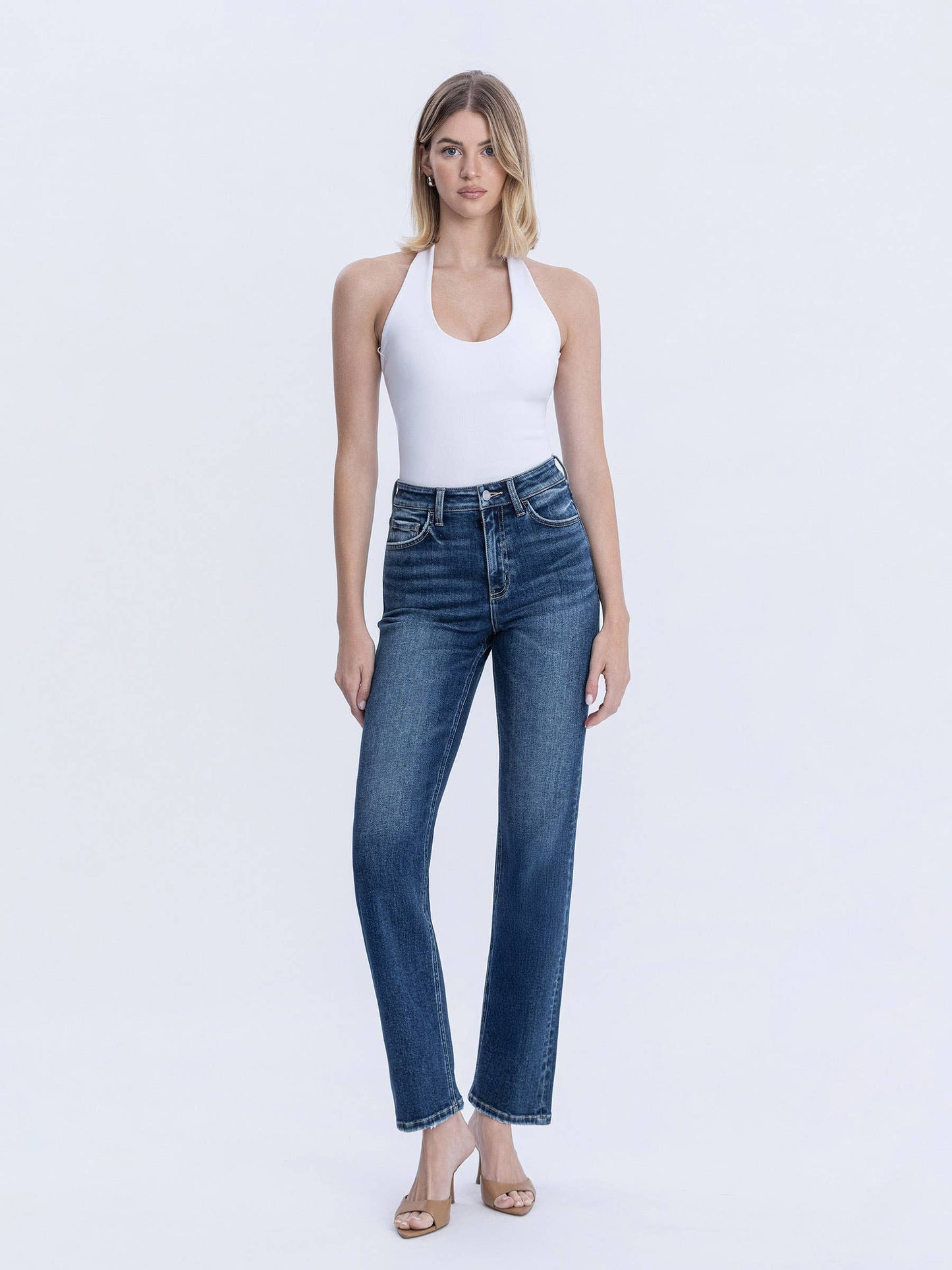 High Rise Straight Jeans