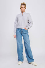 Load image into Gallery viewer, Dolman Half Zip Textured Sweater
