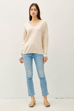 Load image into Gallery viewer, V-Neck Cotton Slub Sweater
