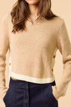 Load image into Gallery viewer, Contrast Trim Side Button Sweater
