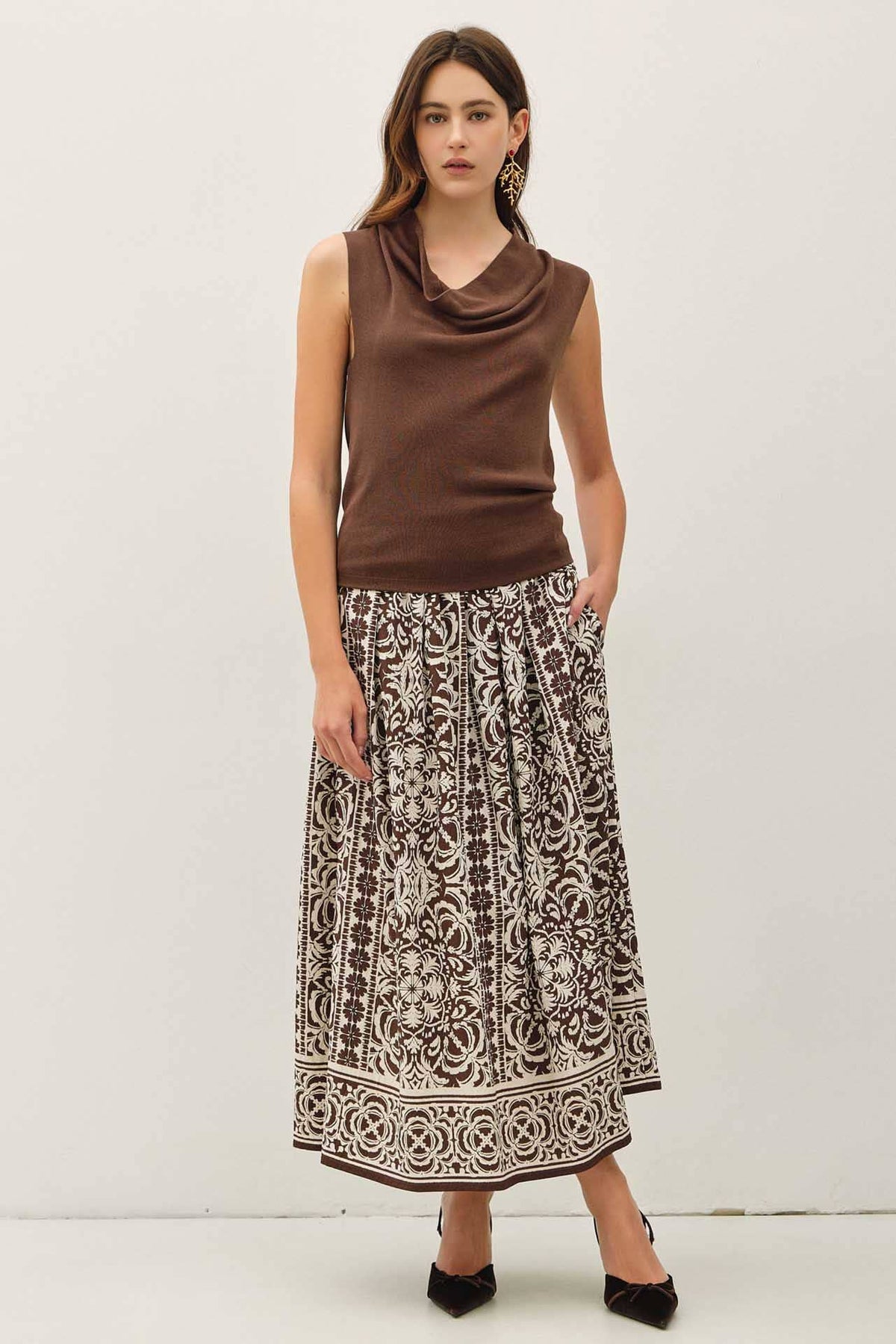 Panel Print Maxi Skirt
