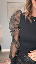 Load image into Gallery viewer, Pearl Sheer Sleeve Knit Top
