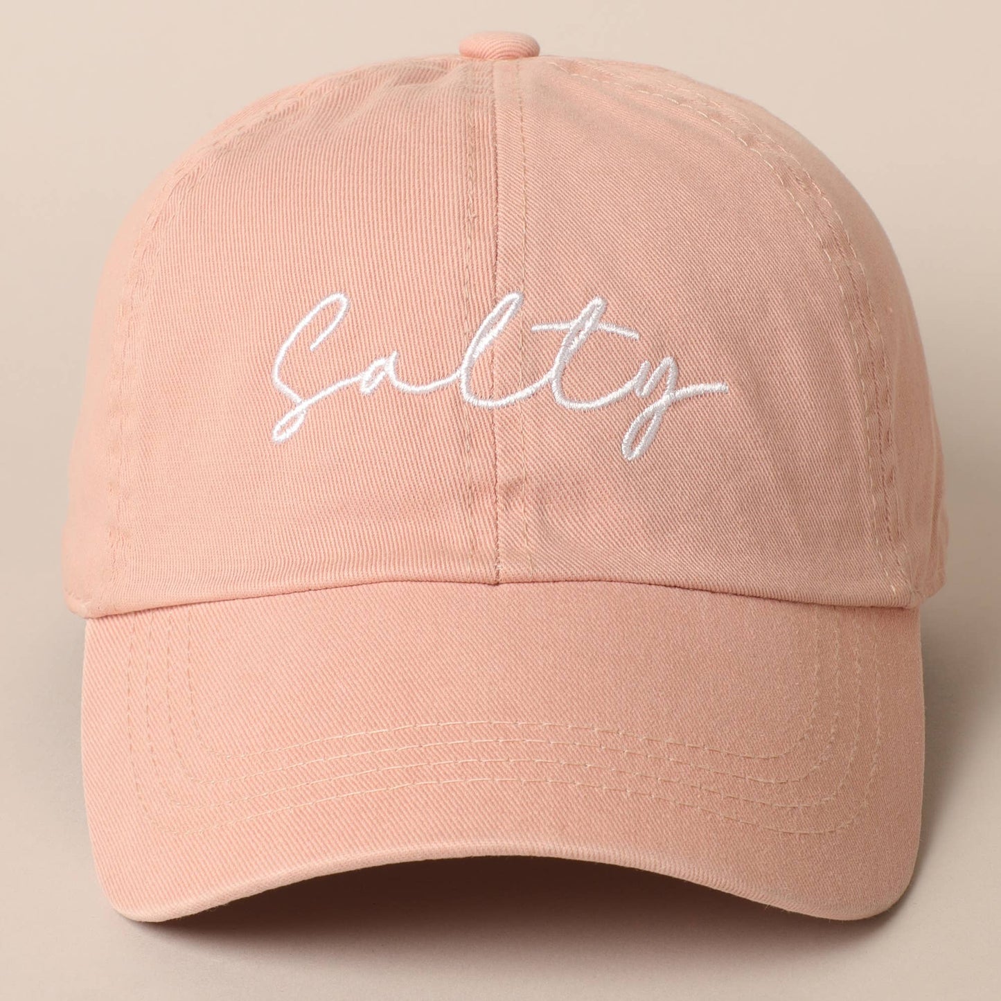 Salty Lettering Embroidery Baseball Cap
