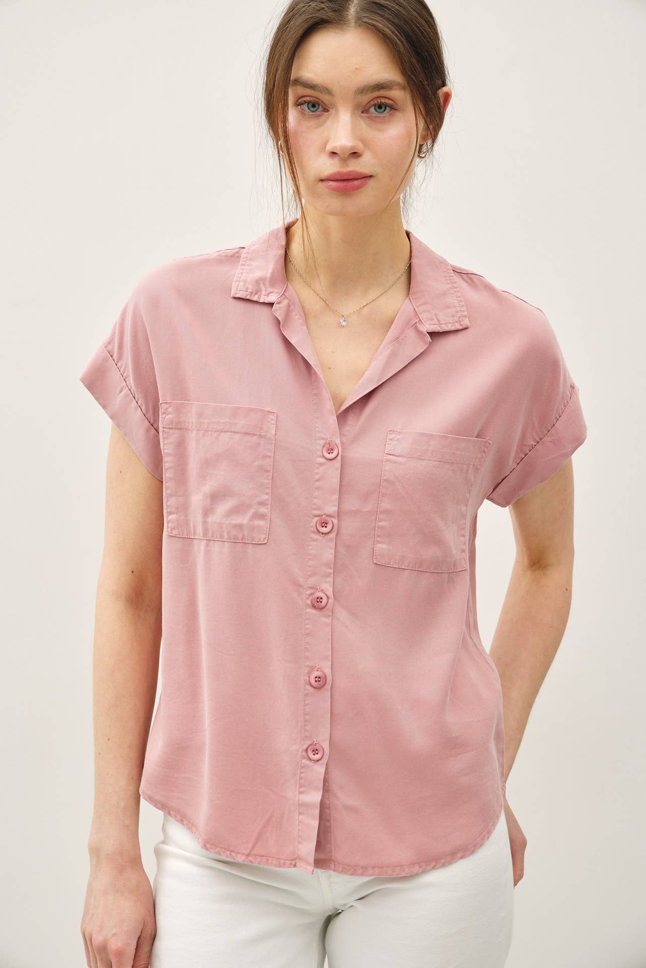 Dolman Short Sleeve Pocket Top