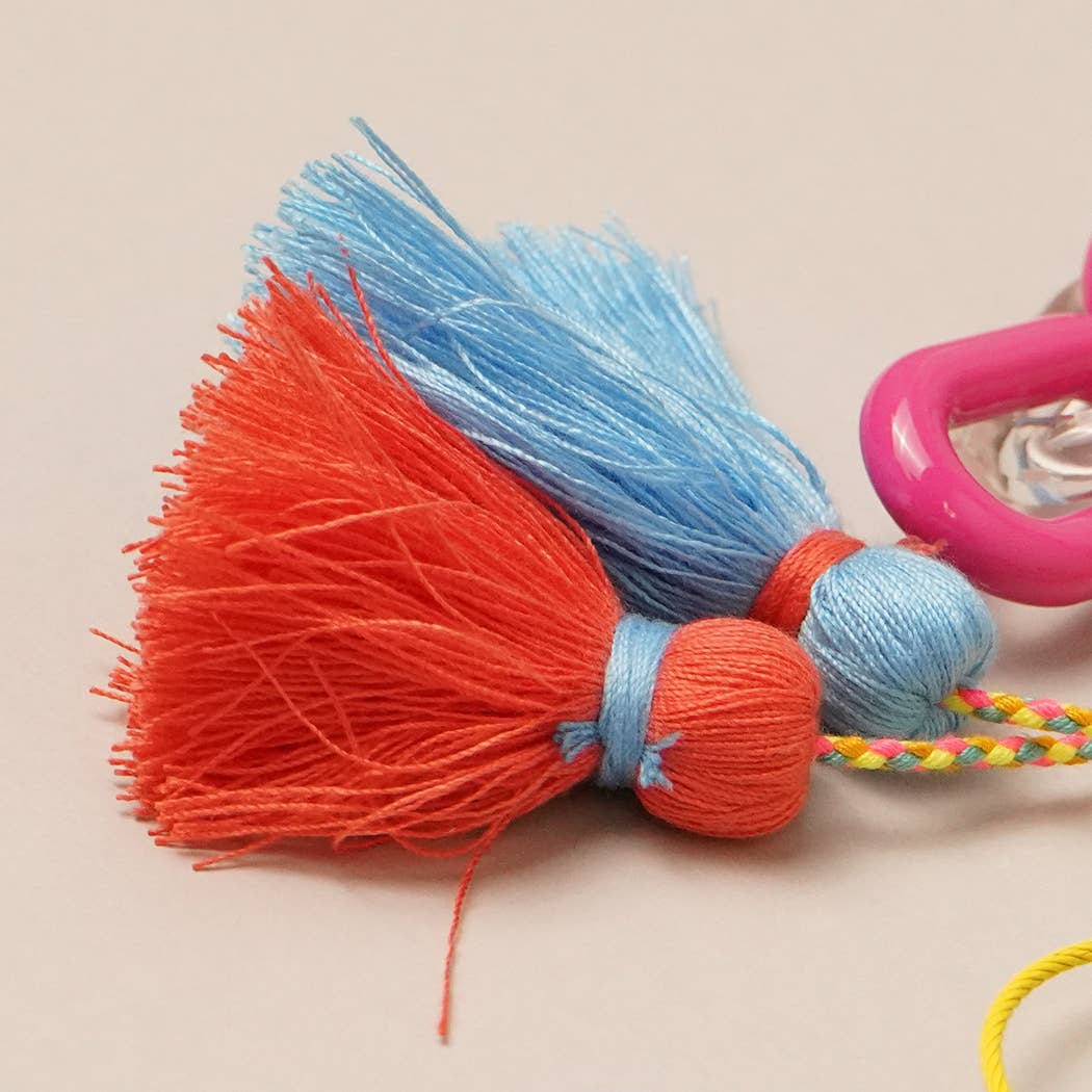 Happy Face Flower Chunky Chain Keyring Bag Charm