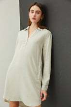 Load image into Gallery viewer, Collared Rolled Sleeve Tencel Dress

