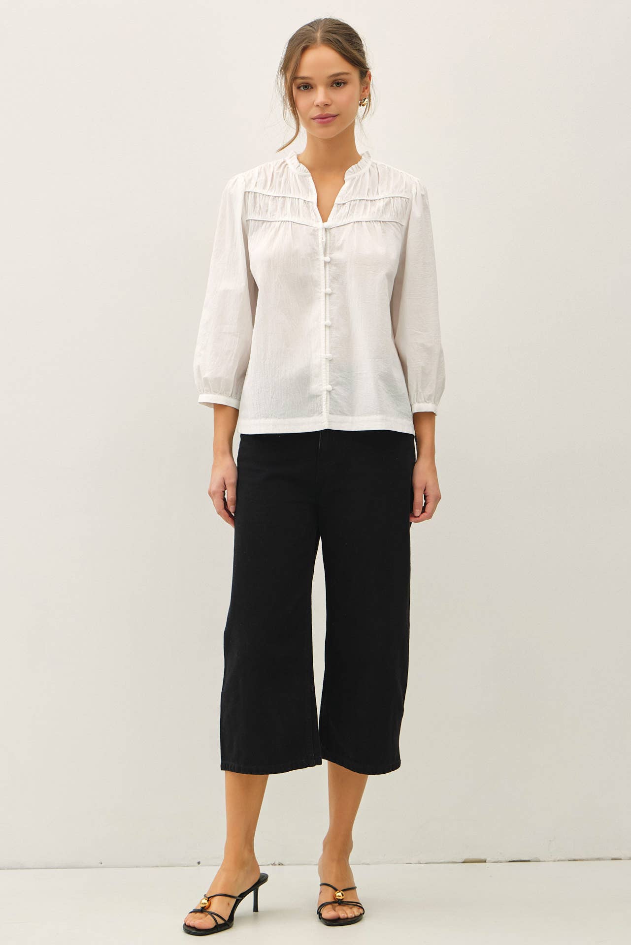 Cotton Button Up Flowy Top