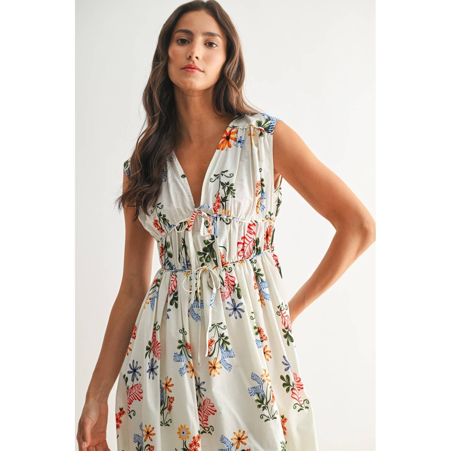 Tie Front Floral Maxi Dress