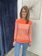 Load image into Gallery viewer, Striped Color Block Crew Neck Sweater
