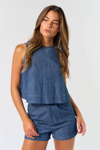 Load image into Gallery viewer, Sleeveless Denim Top with Matching Shorts
