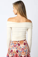 Load image into Gallery viewer, Off The Shoulder Ribbed Long Sleeve Top
