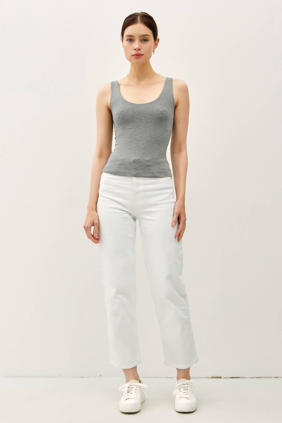 Basic Scoop Neck Jersey Tank Top