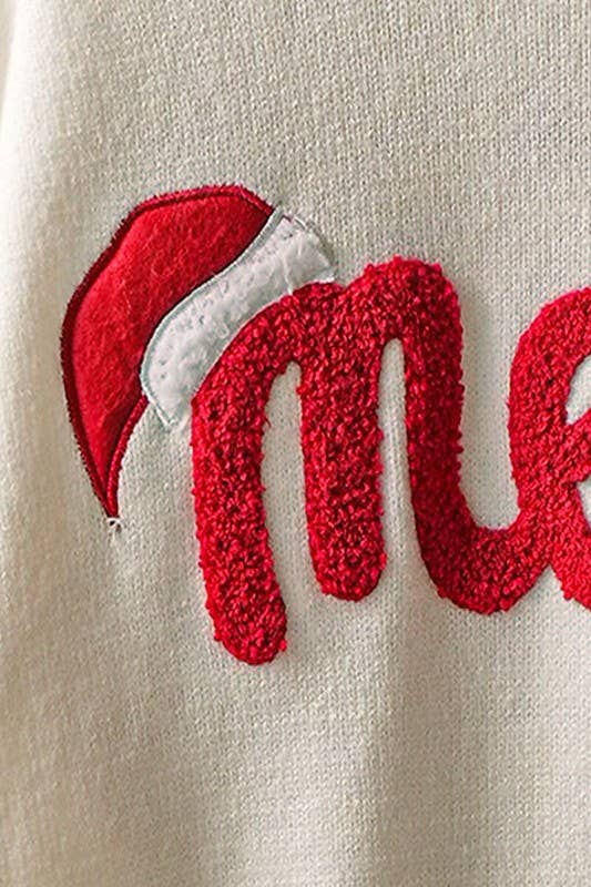 Merry Embroidered Crewneck Sweater