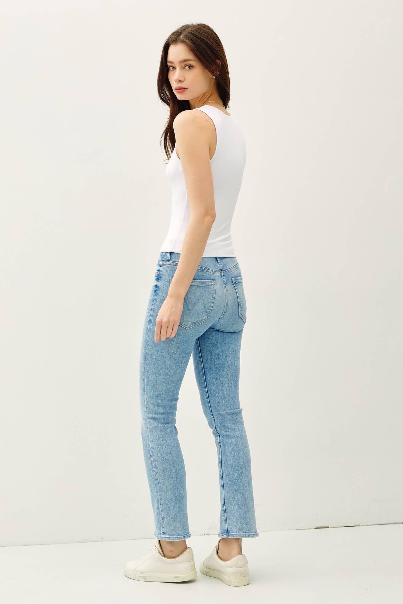 Square Neck Jersey Fitted Tank