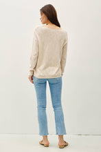 Load image into Gallery viewer, V-Neck Cotton Slub Sweater
